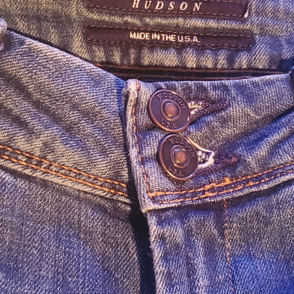 HUDSON Vintage Low Rise Boot Cut Jeans MED Wash Women's 26  NO FLAP BACK POCKETS - Picture 12 of 17